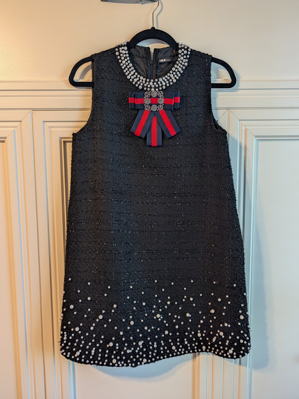 Vici Phoebe Pocketed Embellished Shift Dress- Size M